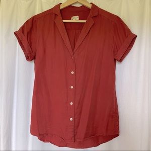 Bridge & Burn “Innes” camp shirt in red Tencel